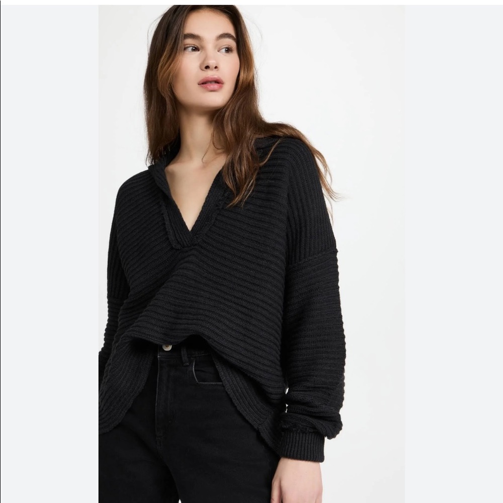 Free People Marlie Pullover Sweater Black sz M
